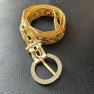 Gold belt with rhinestones